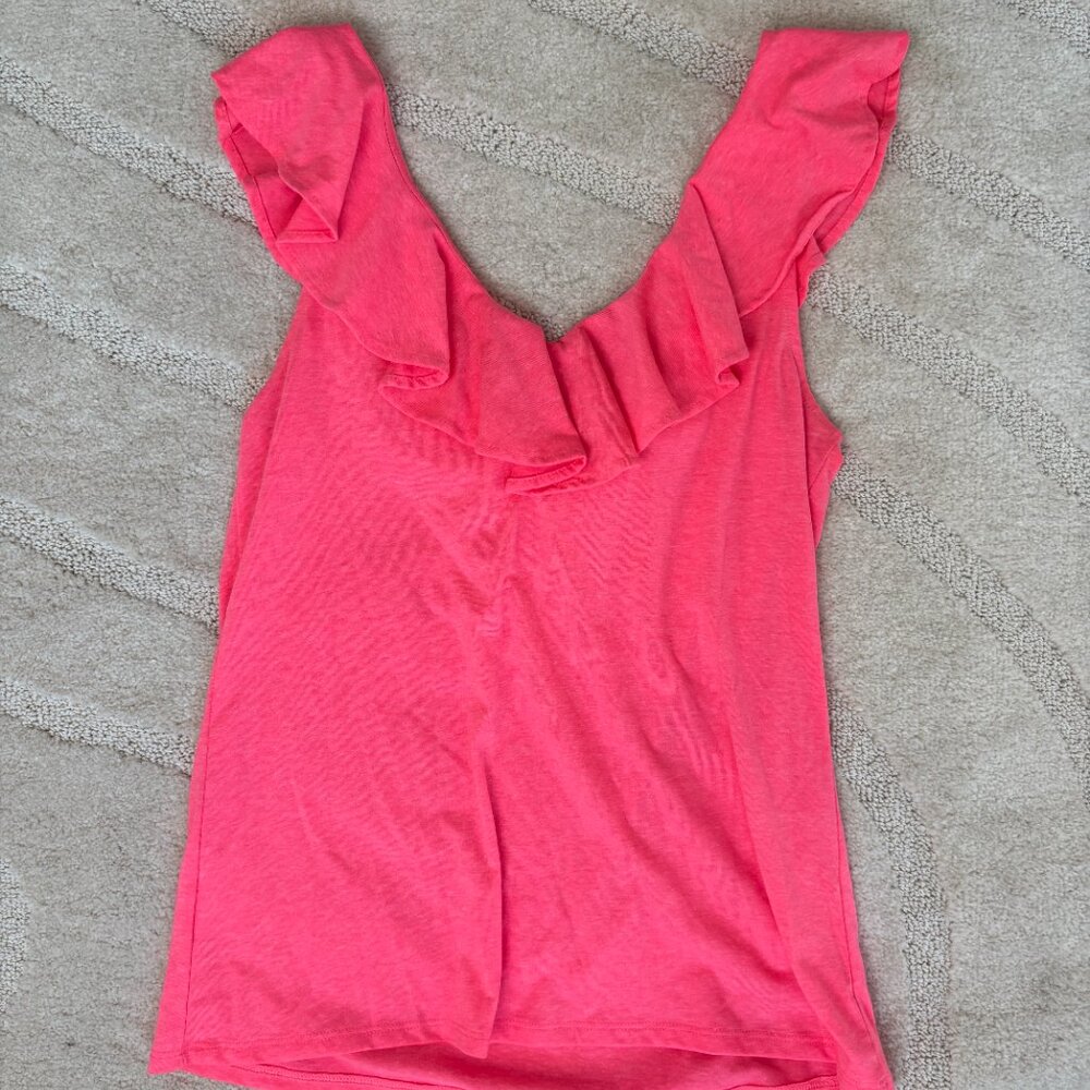 Lily Pulitzer Pink Ruffle Tank Top - Picture 3 of 3